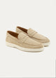 Suede Leather Penny Loafers | Beige