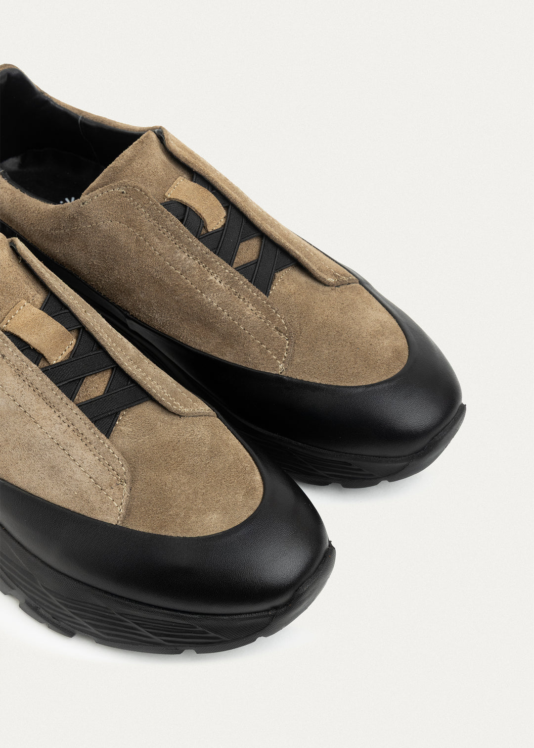 Suede Leather Comfort Trainer | Café