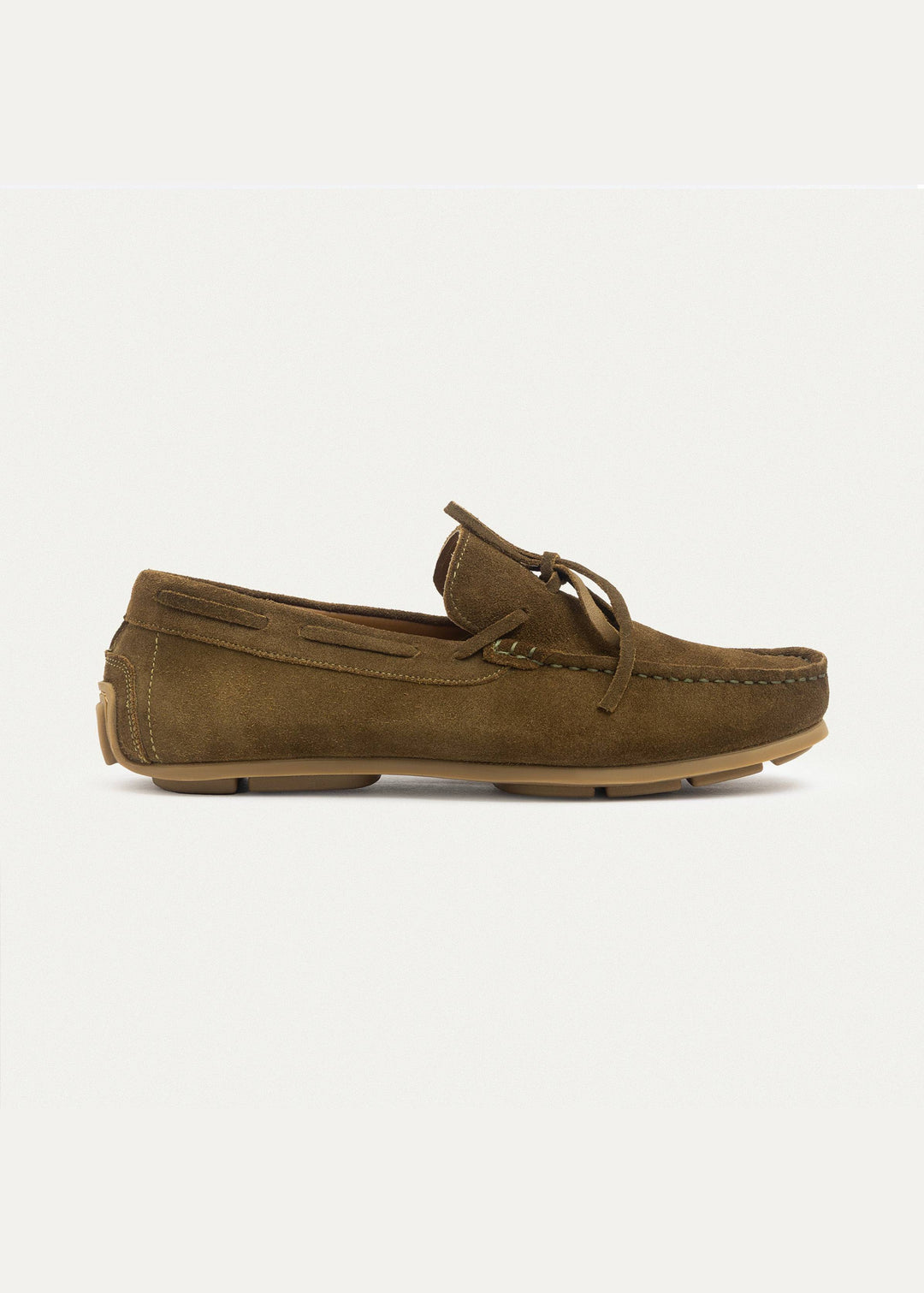 Achilles | Harbor Classic Men’s Leather Boat Shoes  - Suede Olive Brown