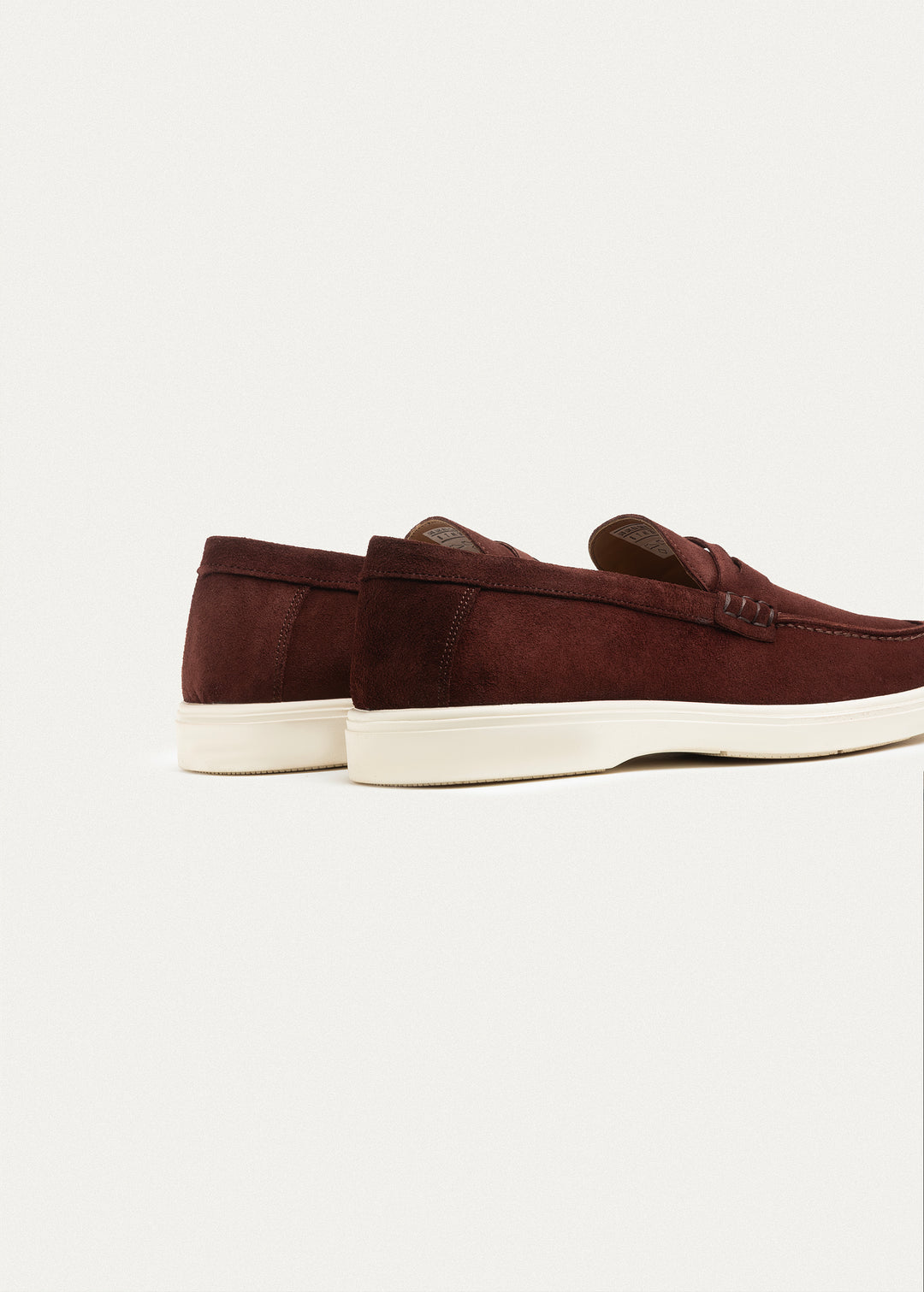 Suede Leather Penny Loafers | Wine