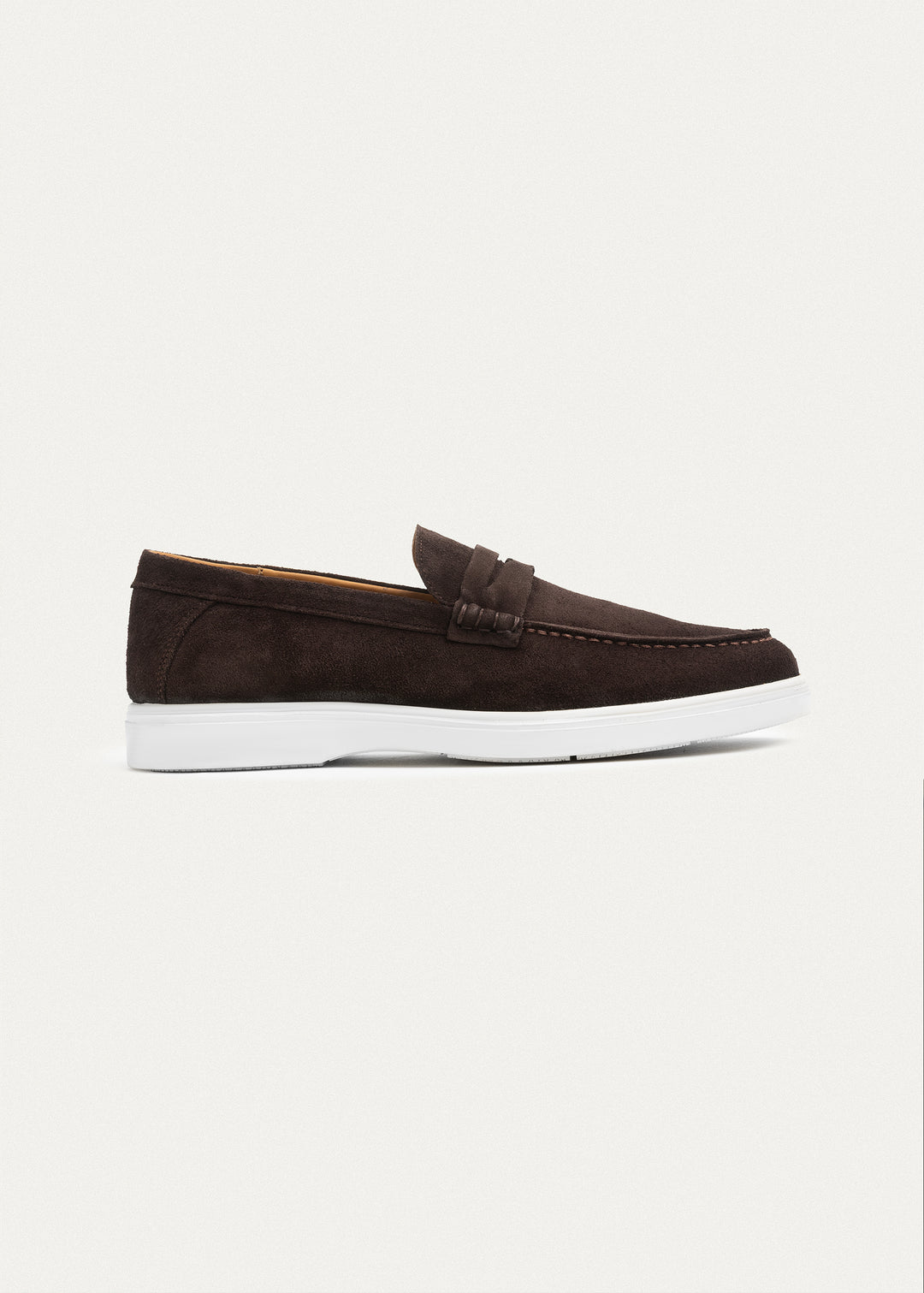 Suede Leather Penny Loafers | Brown