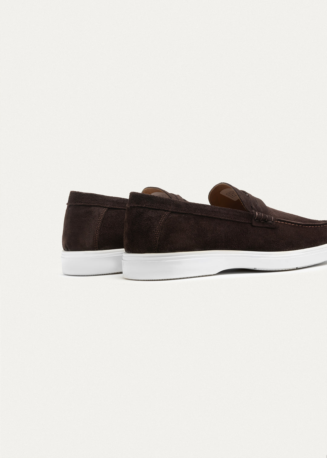 Suede Leather Penny Loafers | Brown