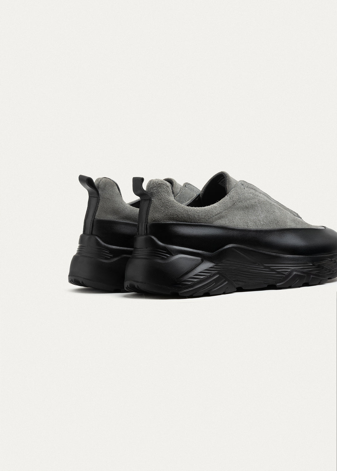 Suede Leather Comfort Trainer | Gray