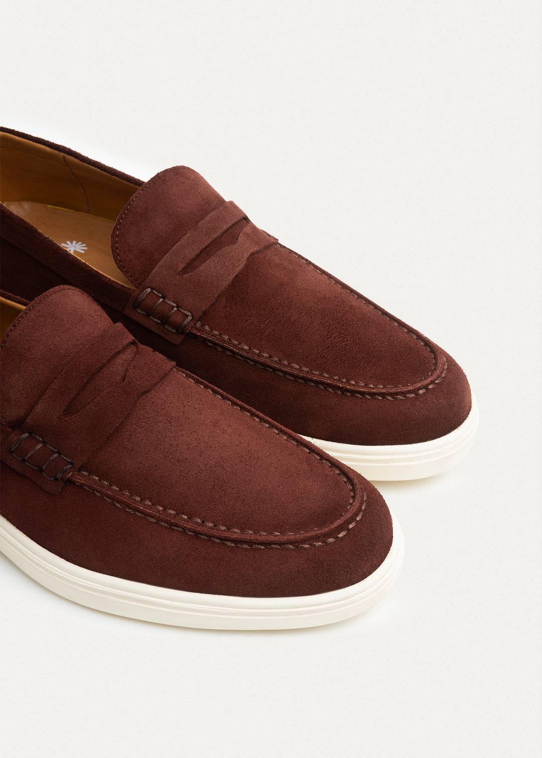 Suede Leather Penny Loafers | Wine