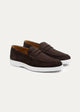 Suede Leather Penny Loafers | Brown