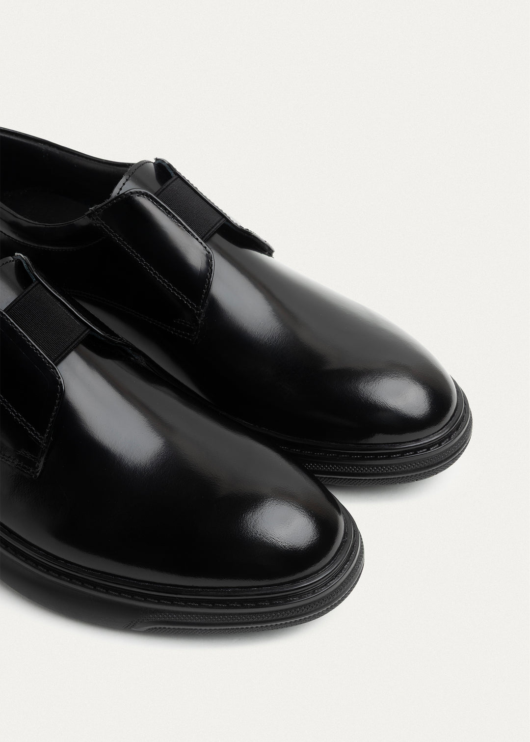 Smooth Leather Elastic Slip-On | Patent Black