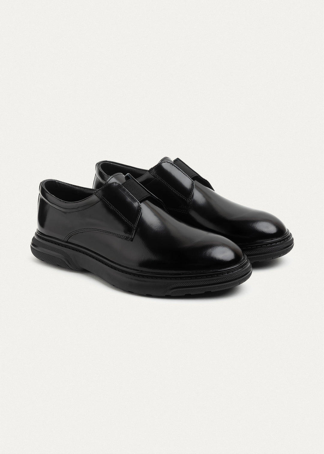Smooth Leather Elastic Slip-On | Patent Black
