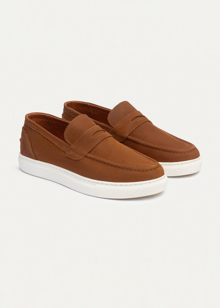 The Urban Luxe Slip-On Loafers | Textured Cinnamon