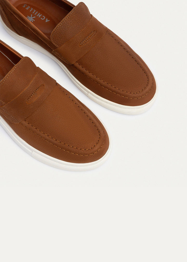 The Urban Luxe Slip-On Loafers | Textured Cinnamon
