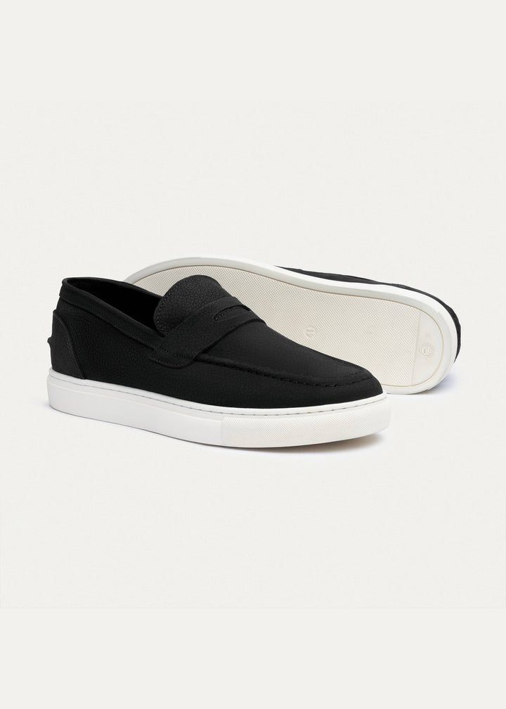 The Urban Luxe Slip-On Loafers | Textured Black