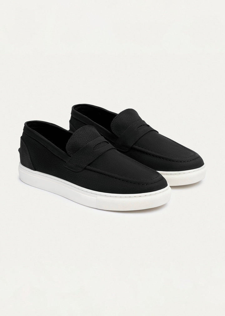 Achilles | The Urban Luxe Slip-On Loafers - Textured Black