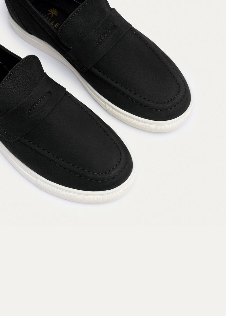 Achilles | The Urban Luxe Slip-On Loafers - Textured Black