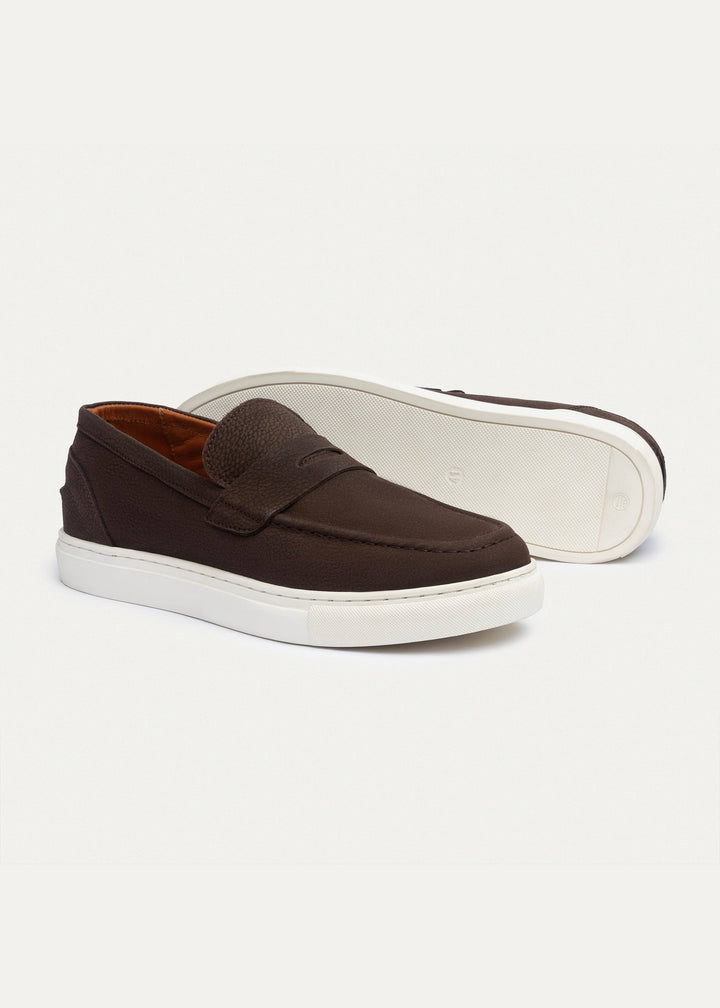 Achilles | The Urban Luxe Slip-On Loafers - Textured Brown