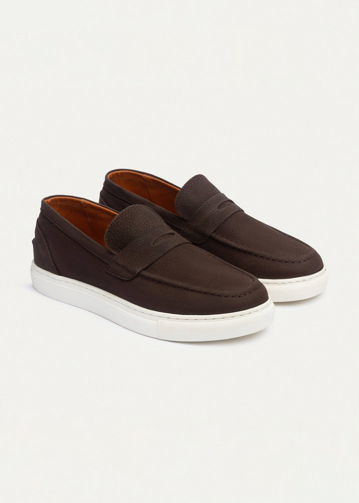 Achilles | The Urban Luxe Slip-On Loafers - Textured Brown