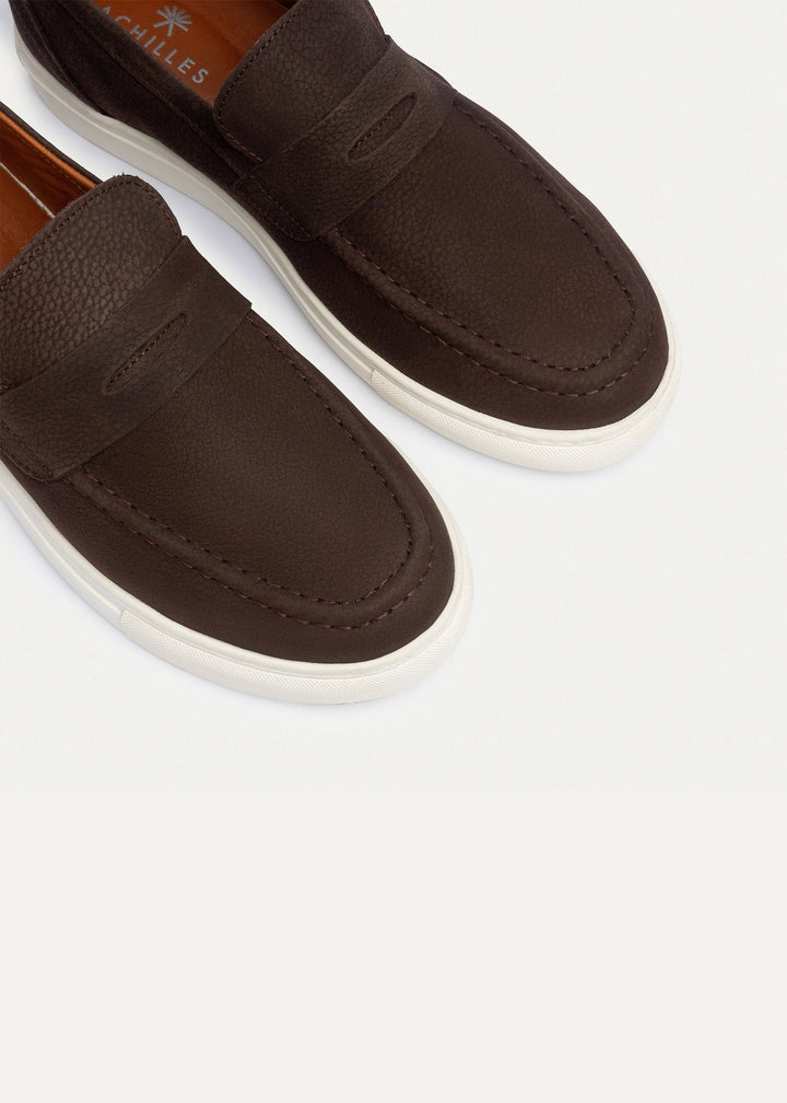 Achilles | The Urban Luxe Slip-On Loafers - Textured Brown