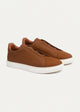 Theo Men's Slip-On Leather Sneakers | Suede Textured Cinnamon