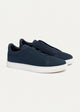 Theo Men's Slip-On Leather Sneakers | Suede Textured NavyBlue