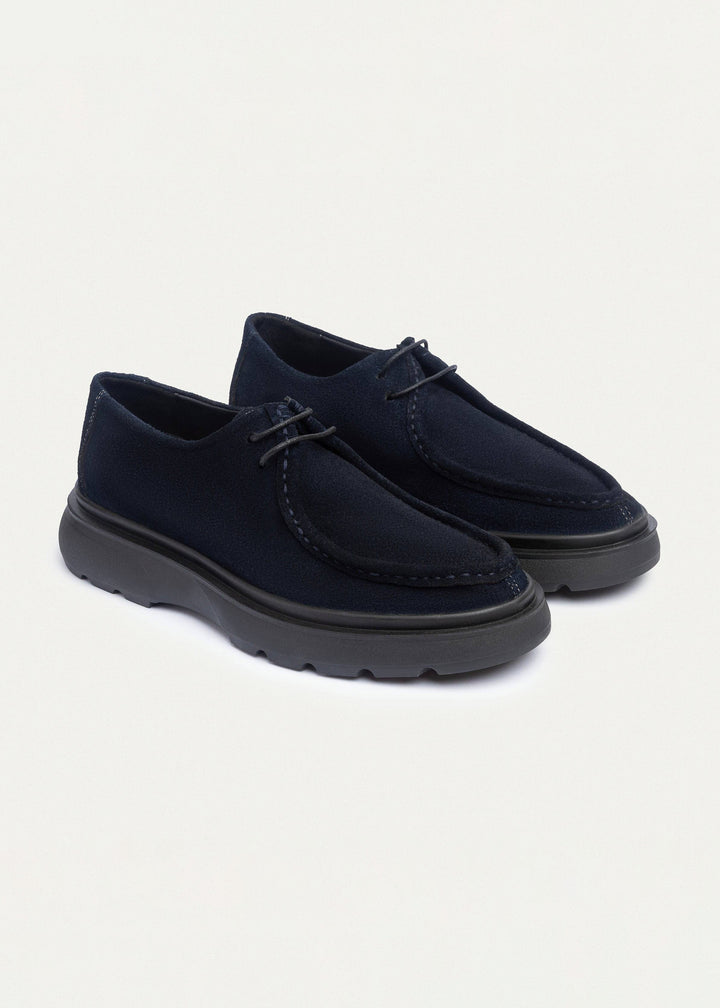 Contour Comfort Moc-Toe Lace-Up Shoe | Navy Blue
