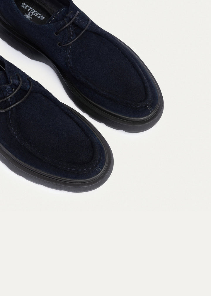 Contour Comfort Moc-Toe Lace-Up Shoe | Navy Blue