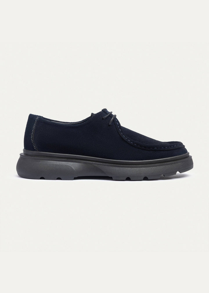 Contour Comfort Moc-Toe Lace-Up Shoe | Navy Blue