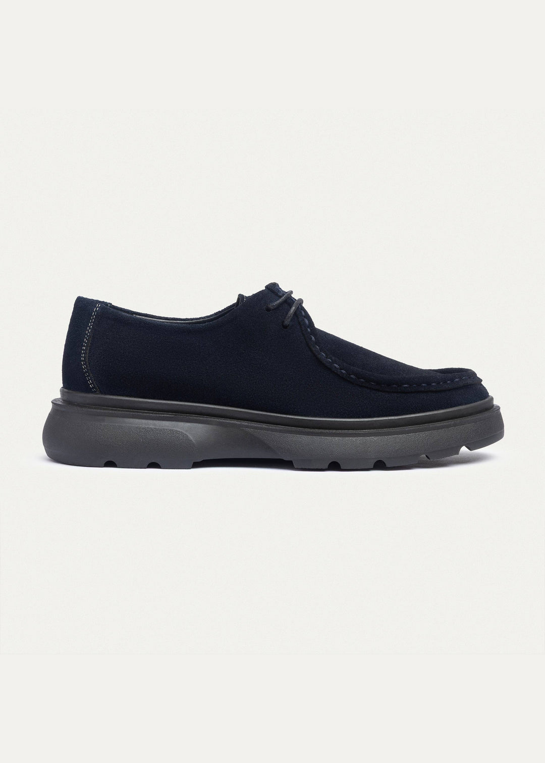 Contour Comfort Moc-Toe Lace-Up Shoe | Navy Blue