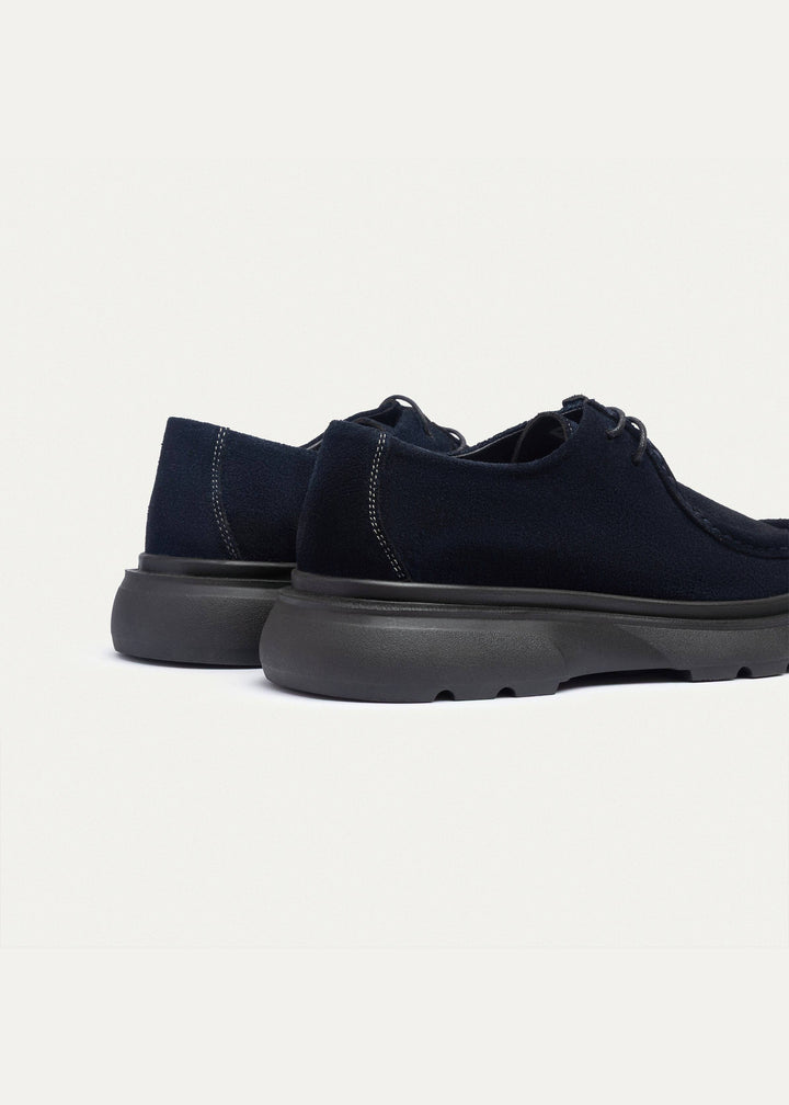 Contour Comfort Moc-Toe Lace-Up Shoe | Navy Blue