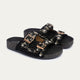 Floral Grace Buckle Slides | Black