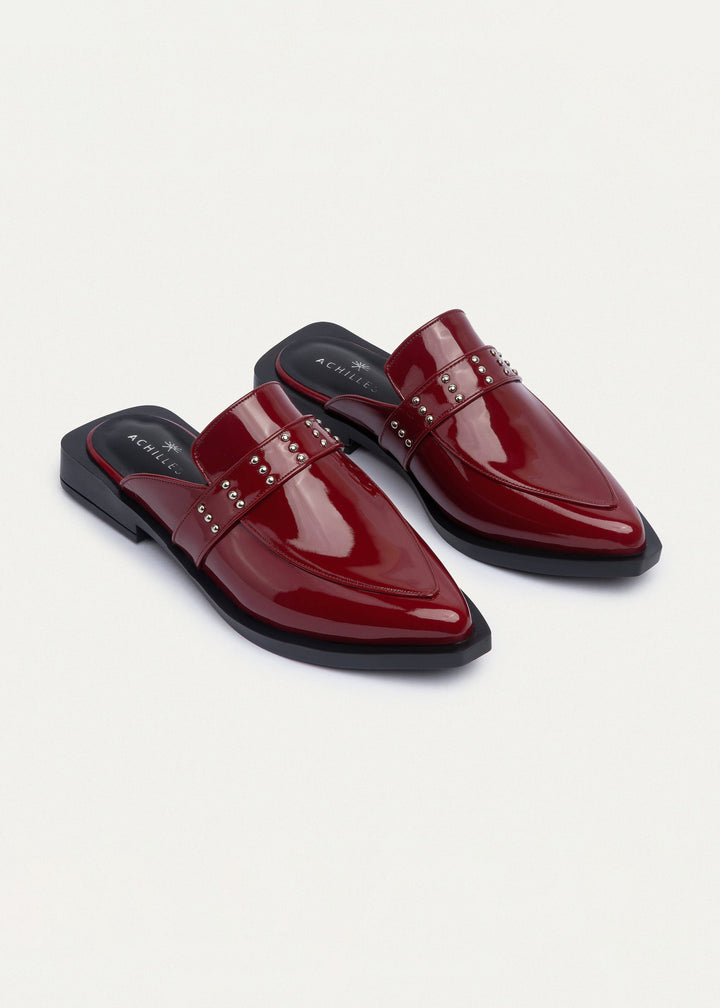 Achilles | Stellar Studded Mule - Crimson Red