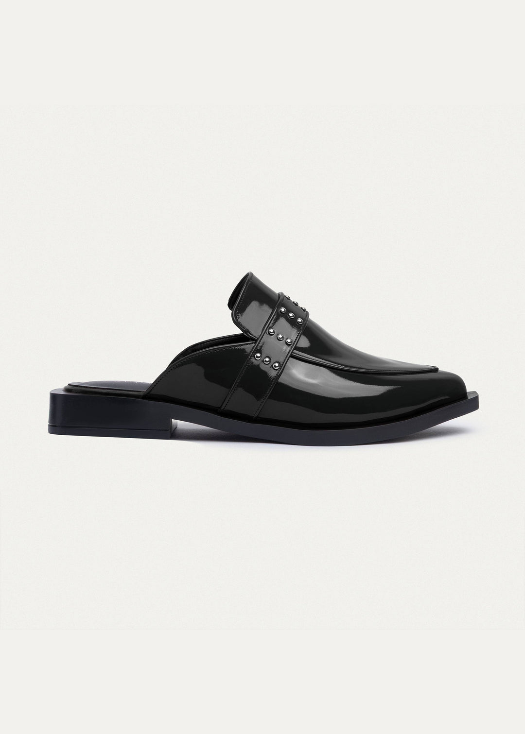 Achilles | Stellar Studded Mule - Patent Black