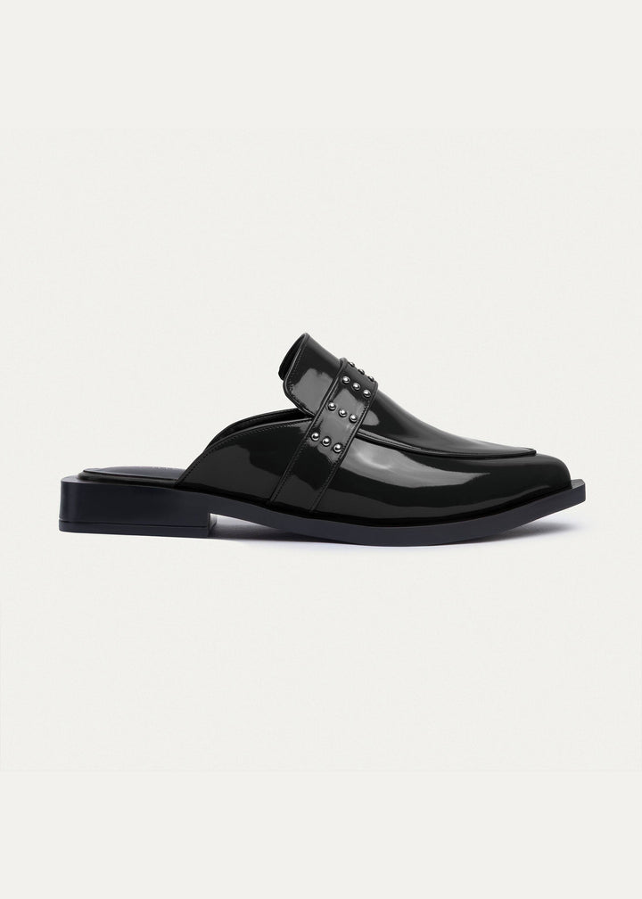 Achilles | Stellar Studded Mule - Patent Black