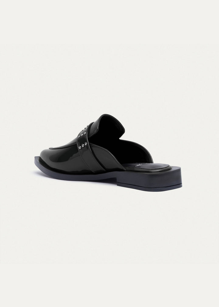 Stellar Studded Mule | Patent Black
