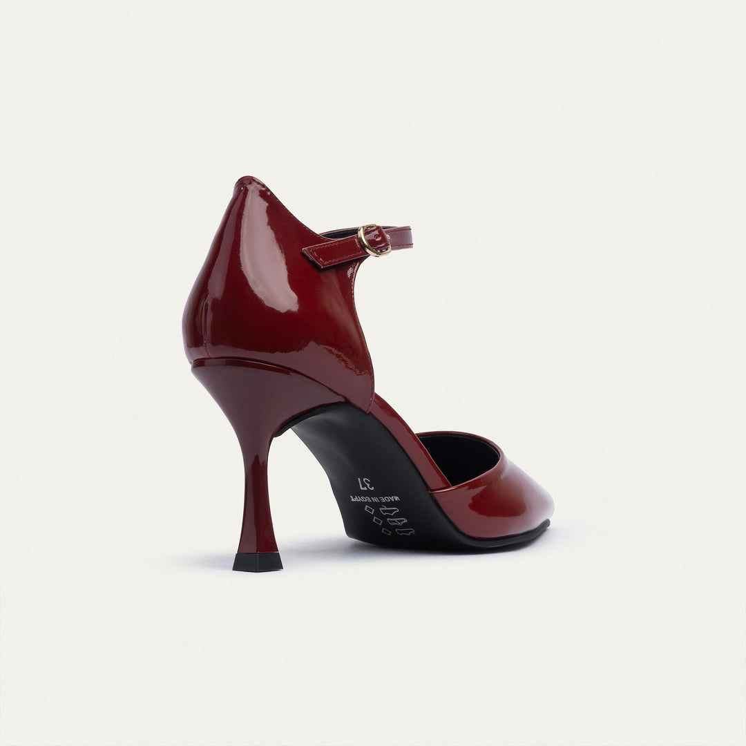 Achilles| Liana Patent Pointed Heels - Burgundy