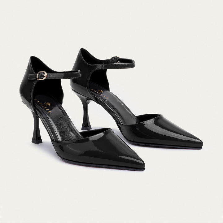 Liana Patent Pointed Heels | Black