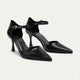 Liana Patent Pointed Heels | Black