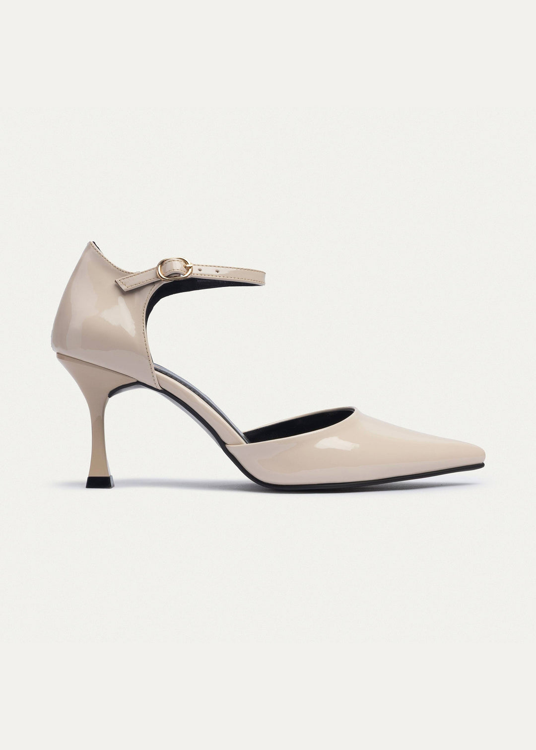 Liana Patent Pointed Heels | Beige