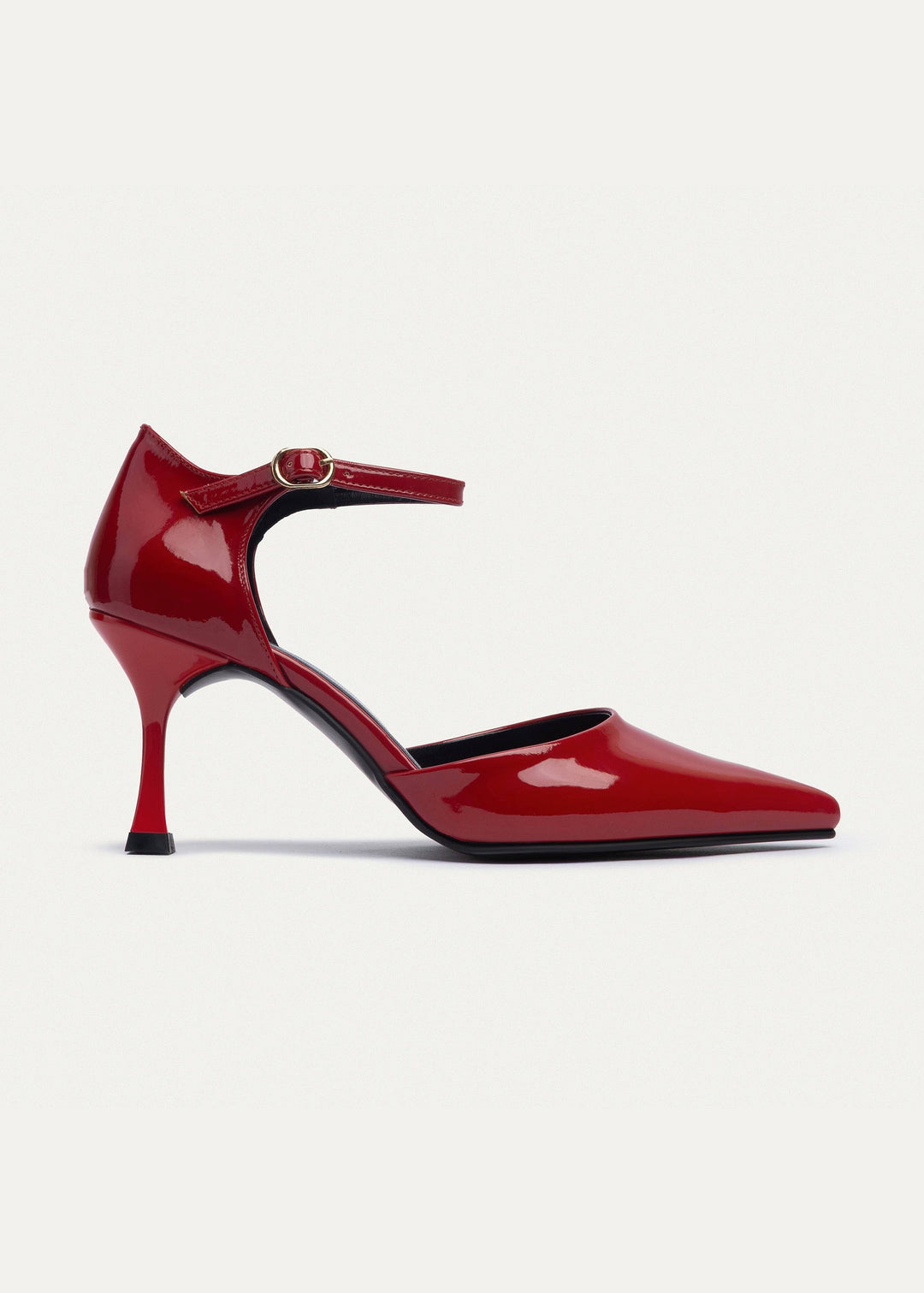 Achilles| Liana Patent Pointed Heels - Crimson Red
