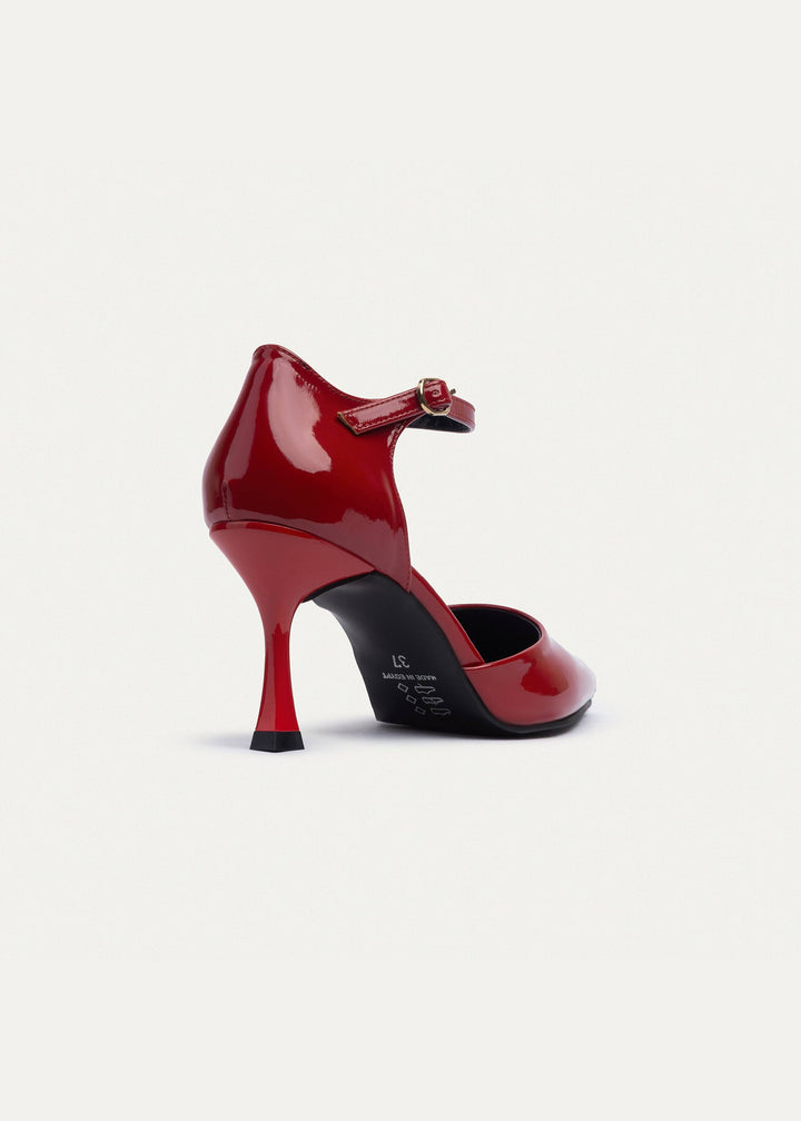 Achilles| Liana Patent Pointed Heels - Crimson Red