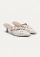 Clara Buckled Patent Mules | Beige