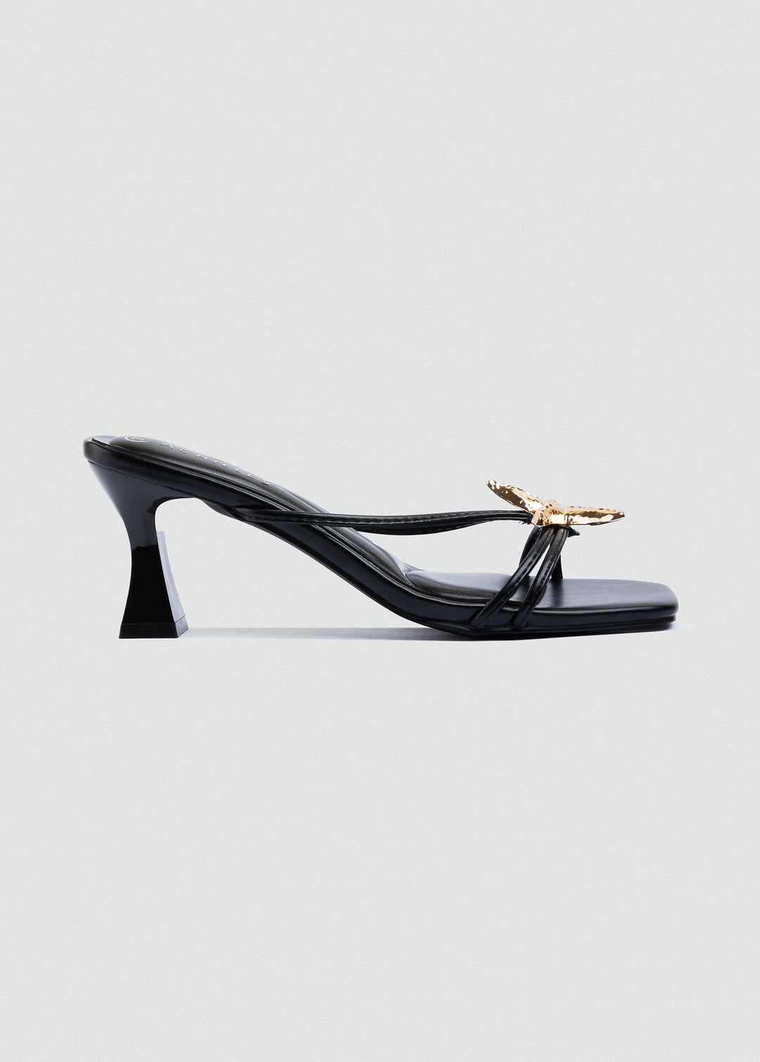 Starfish Charm Strappy Heeled Mules - Black