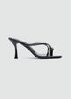 Thong Cabochon Stiletto Heels - Black