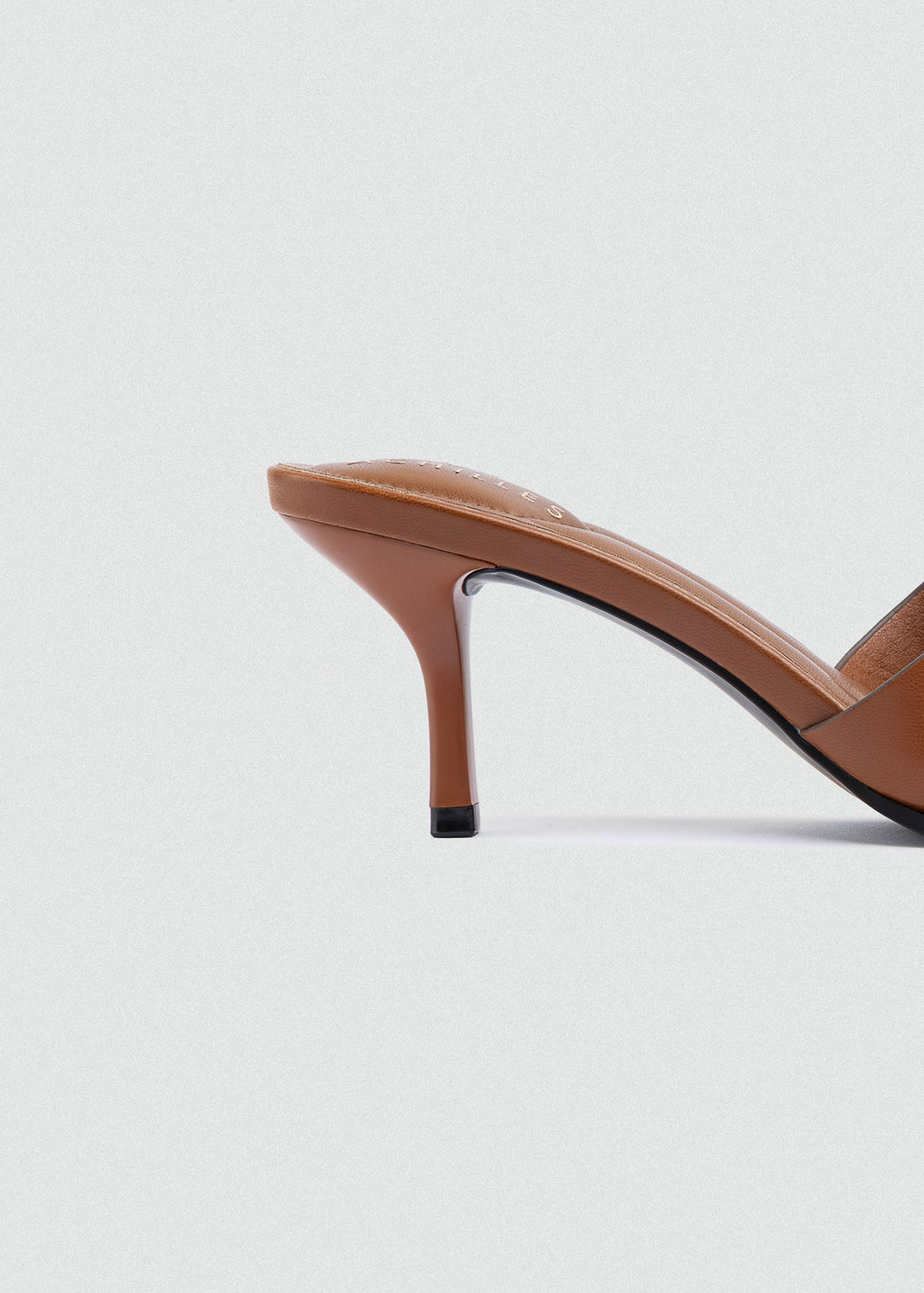 Wide-Band Buckle Slip-On Mules - Brown