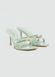 Patent Thin-Strap Buckle Mules - Mint Green