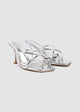 Thong Cabochon Stiletto Heels - Silver