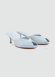 Matte leather V-Cut - Peep-Toe Mules - Baby Blue