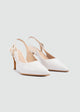 Double-Buckle Patent Slingback Pumps - Beige