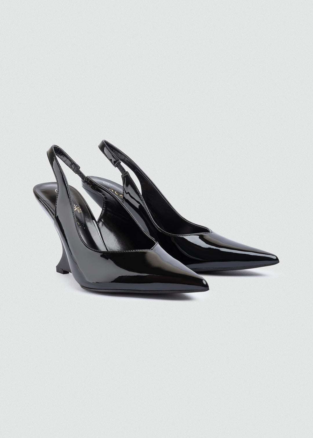 Sculpted Wedge Slingback Pumps - Black