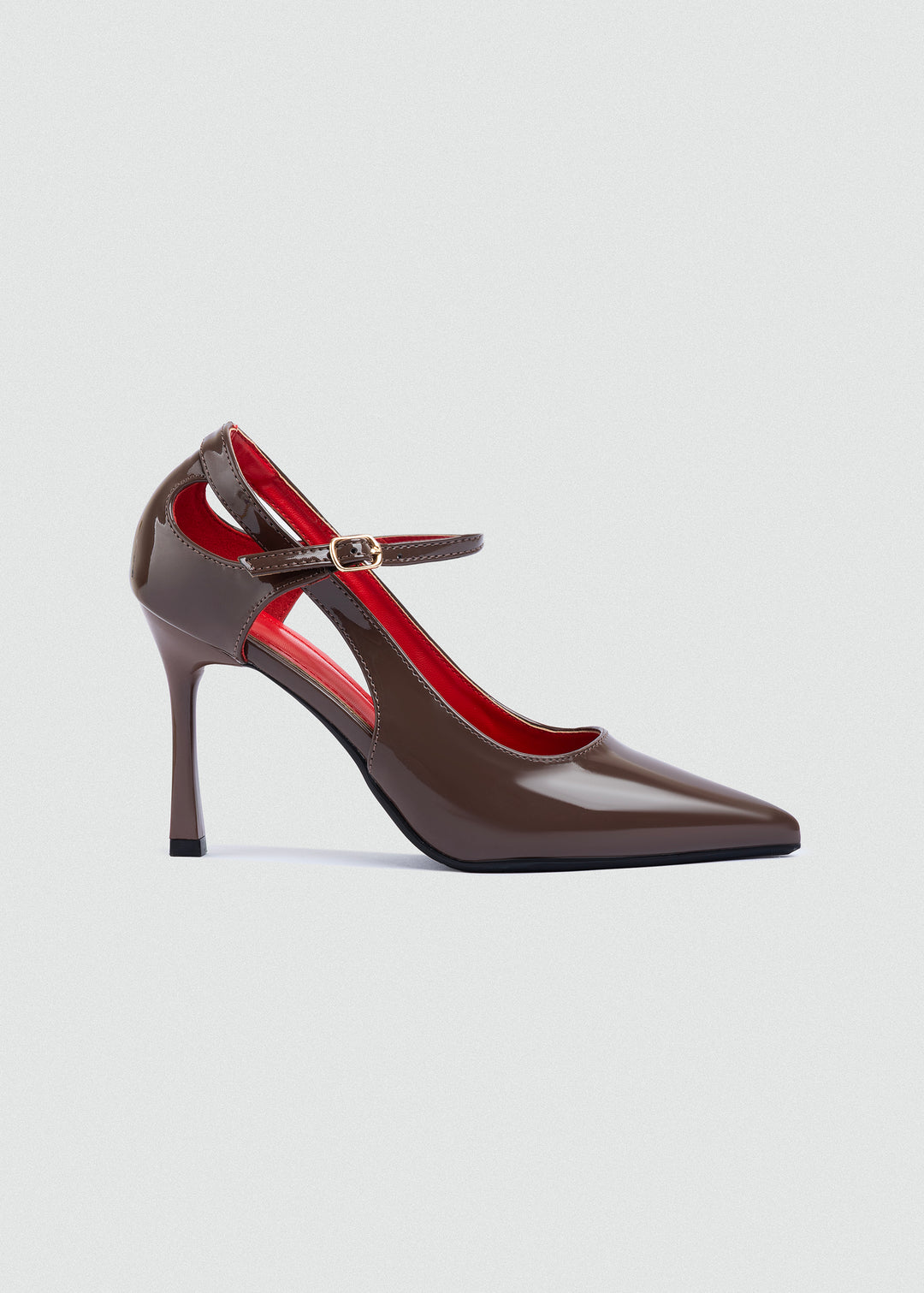 Pointed D'Orsay Ankle-Strap Pumps - Brown
