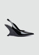 Sculpted Wedge Slingback Pumps - Black