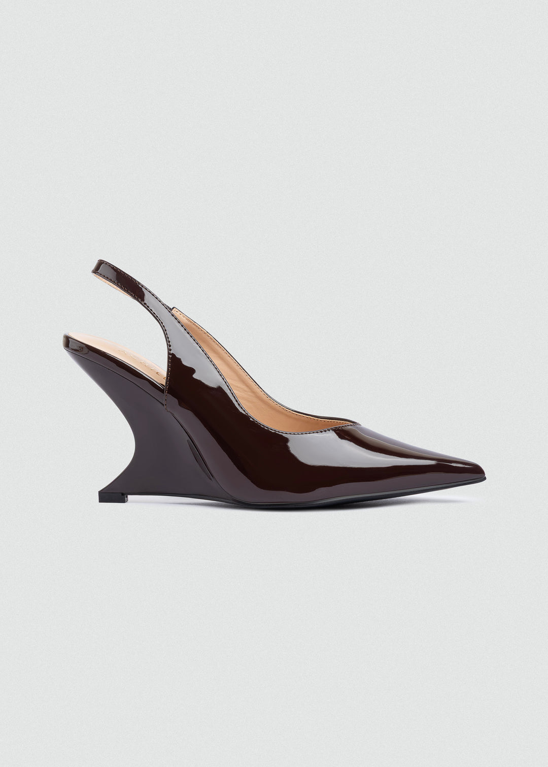 Sculpted Wedge Slingback Pumps - Brown