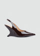 Sculpted Wedge Slingback Pumps - Brown